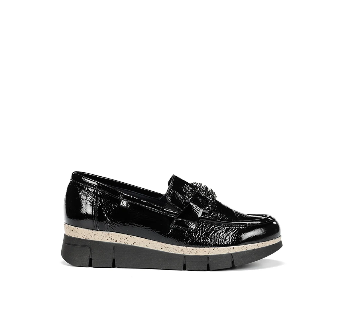 INDIA D9325 Schwarze Mokassin