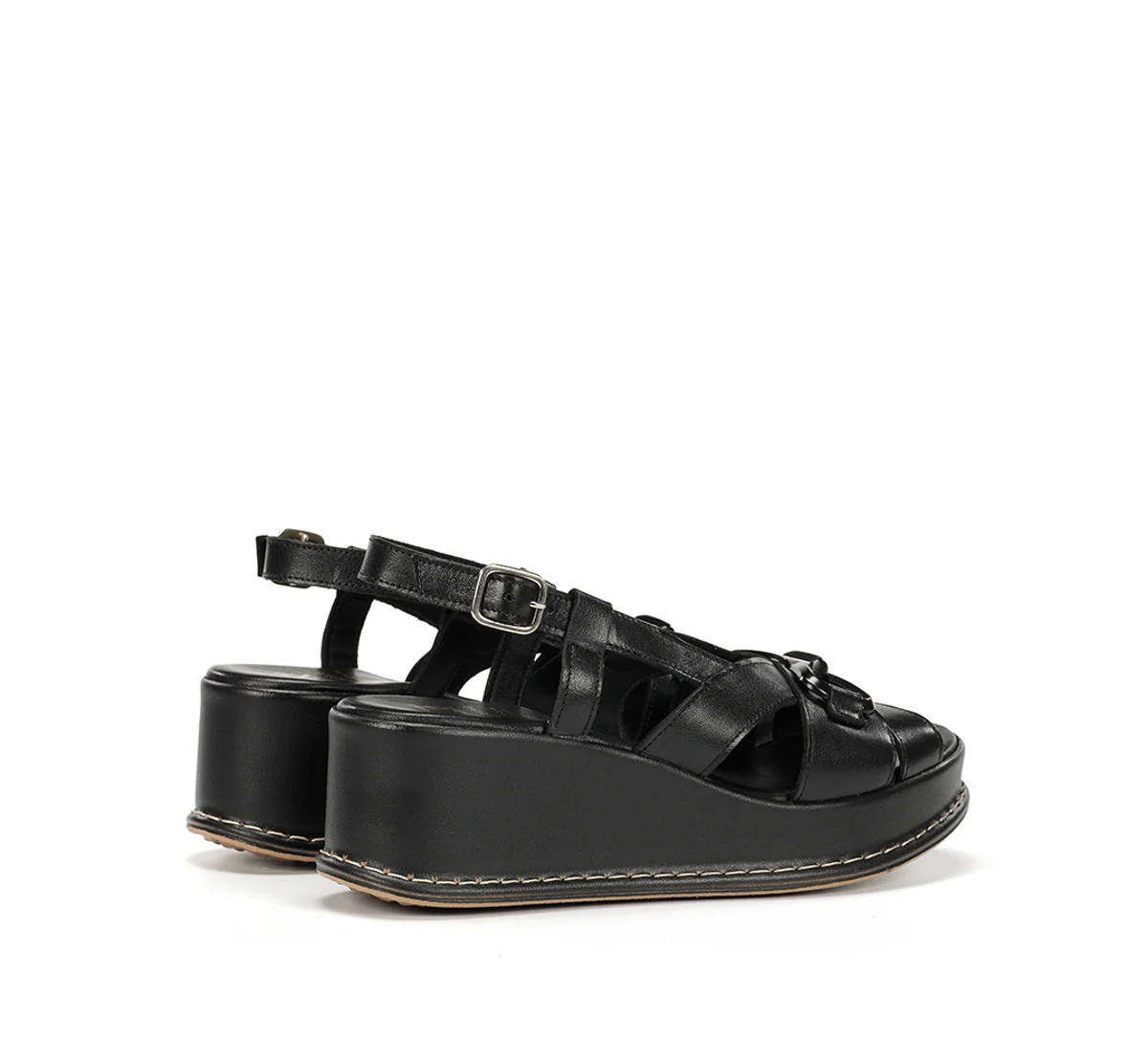 WINDY D9651 Schwarze Sandale - Image 3