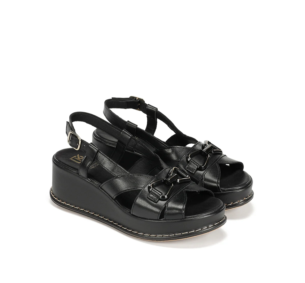 WINDY D9651 Schwarze Sandale - Image 4